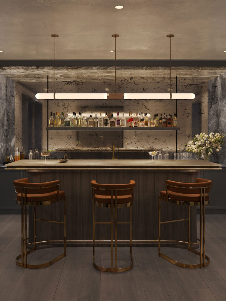 Barstools in front of Emery’s Bar at 720 West End Avenue