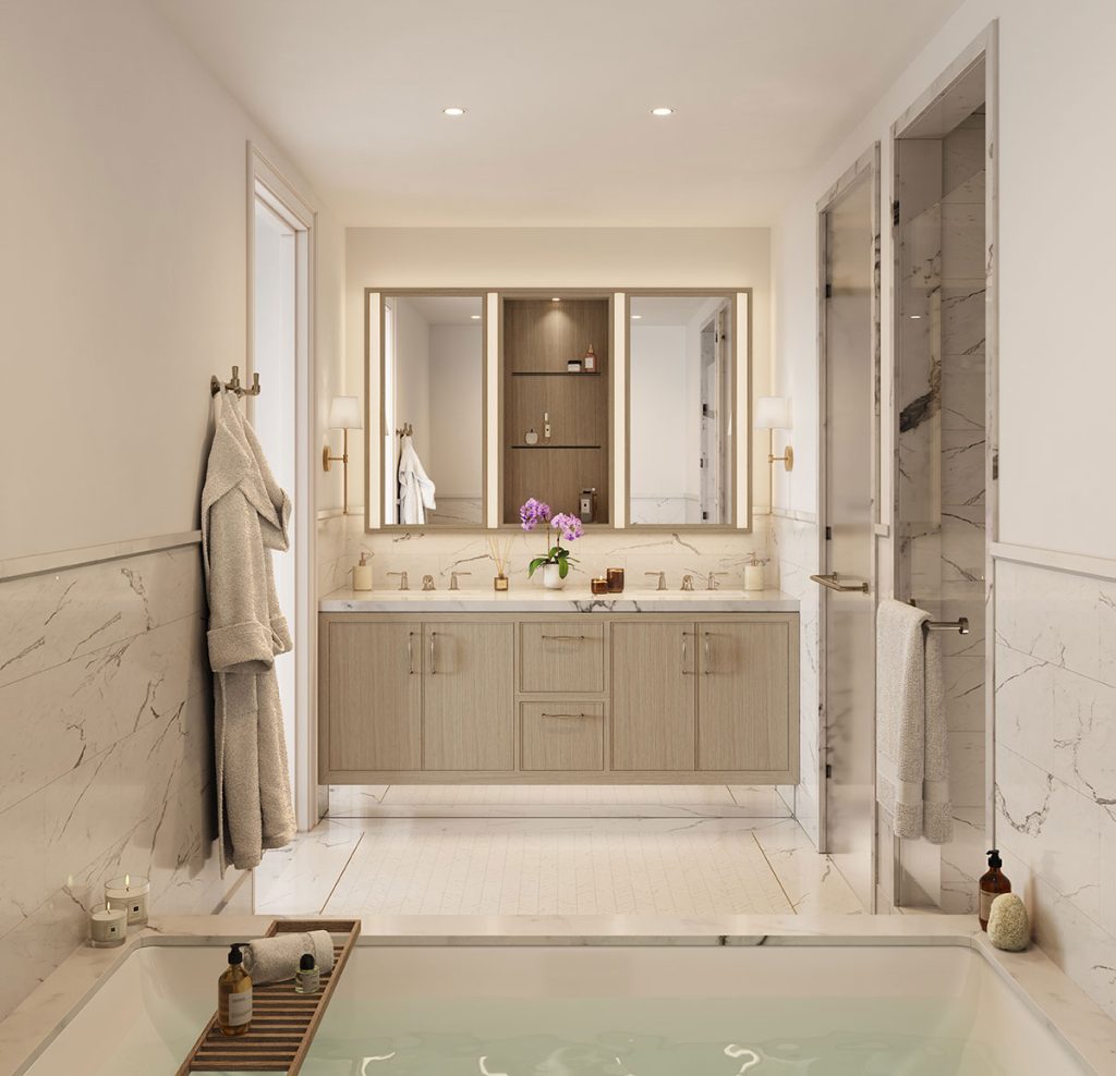 Modern bathroom in an UWS Residence at 720 West End Avenue